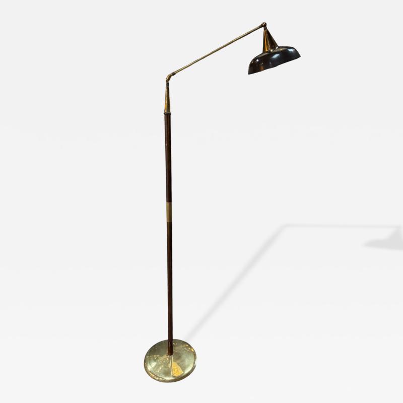 2 Toned Brass Adjustable Floor Lamp 1950s