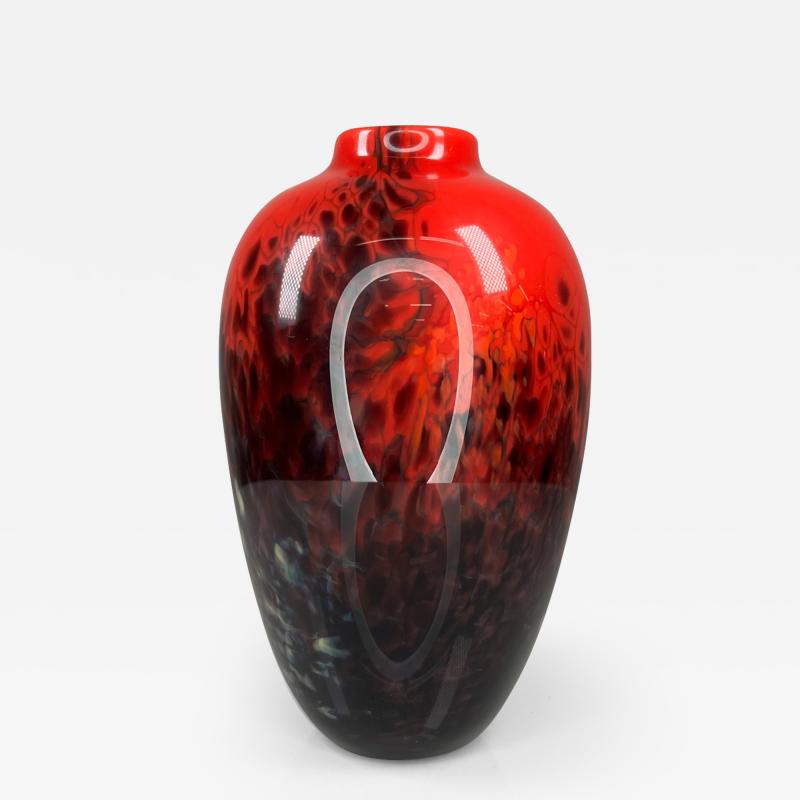 2004 Hawaii Big Island Glass Fine Art Vase Red Black Hugh Jenkins S Ross