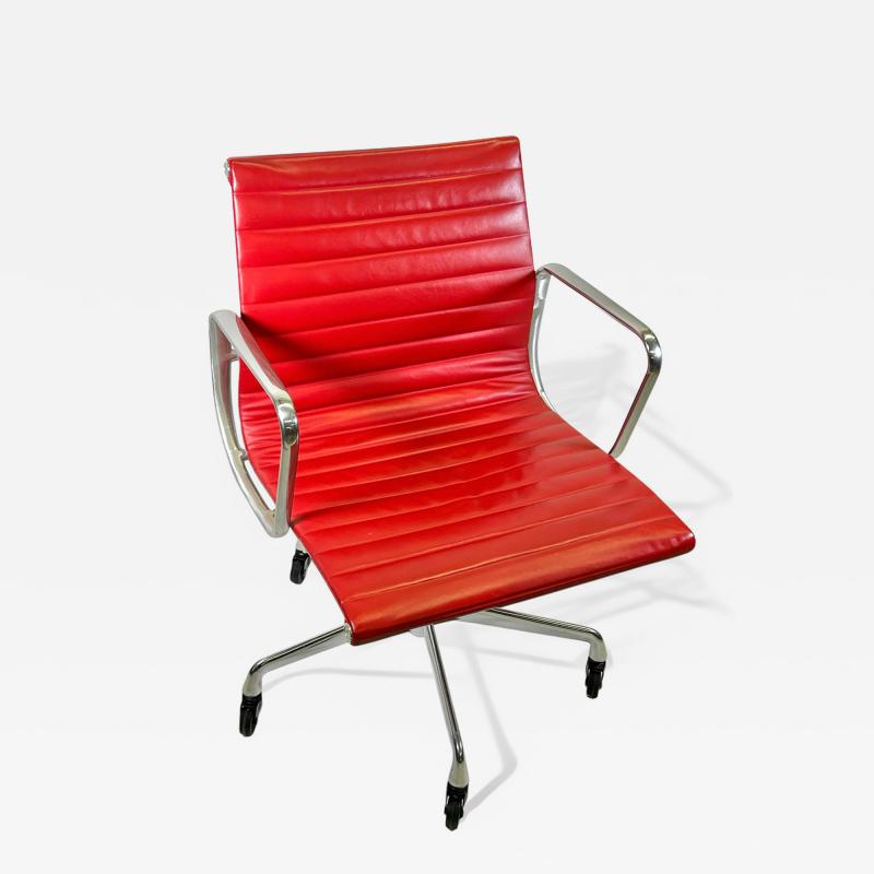 2009 Herman Miller Eames Aluminum Group Management Chair in Red Leather