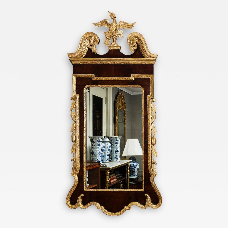 2072 18th Century English Georgian Mahogany and Gilt Mirror