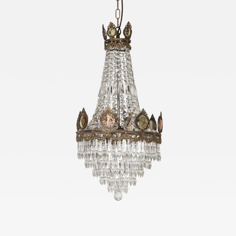 20th Century Amber and Amethyst Waterfall Chandelier