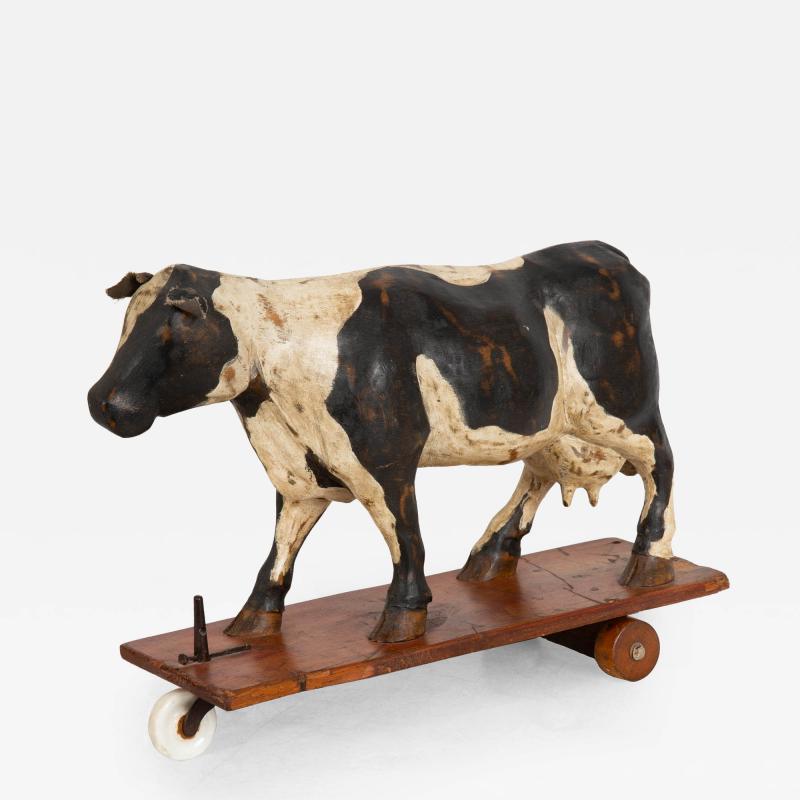 20th Century American Folk Art Whimsical Carved Painted Holstein Cow