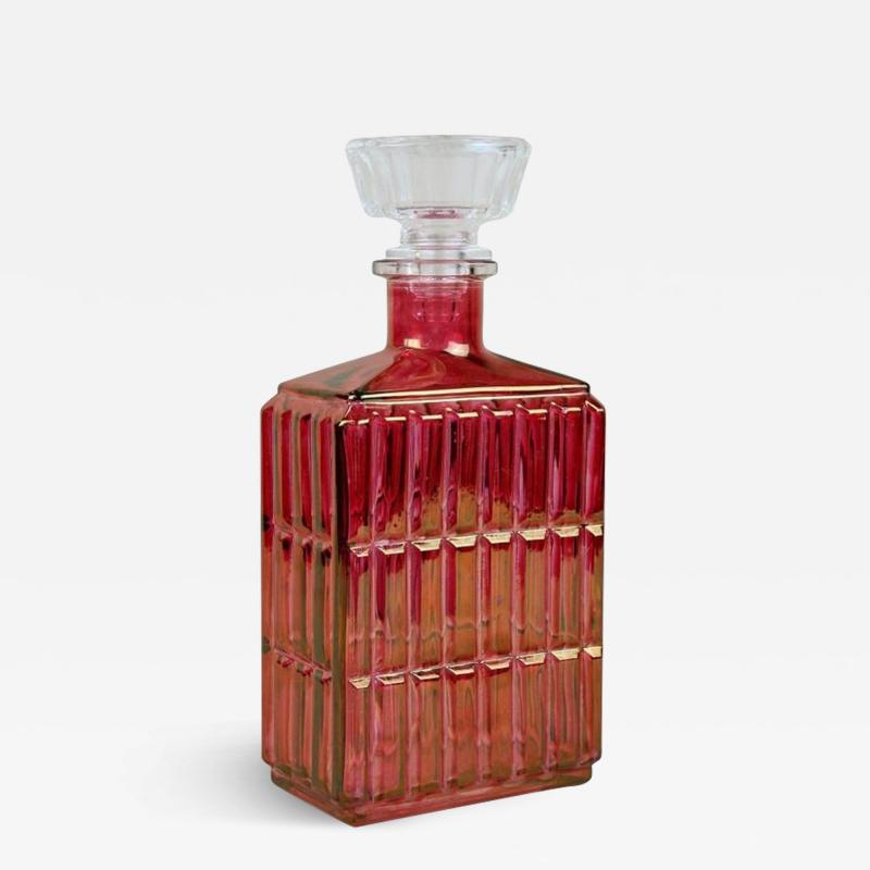 20th Century Art Deco Glass Decanter or Liquor Bottle Austria ca 1930
