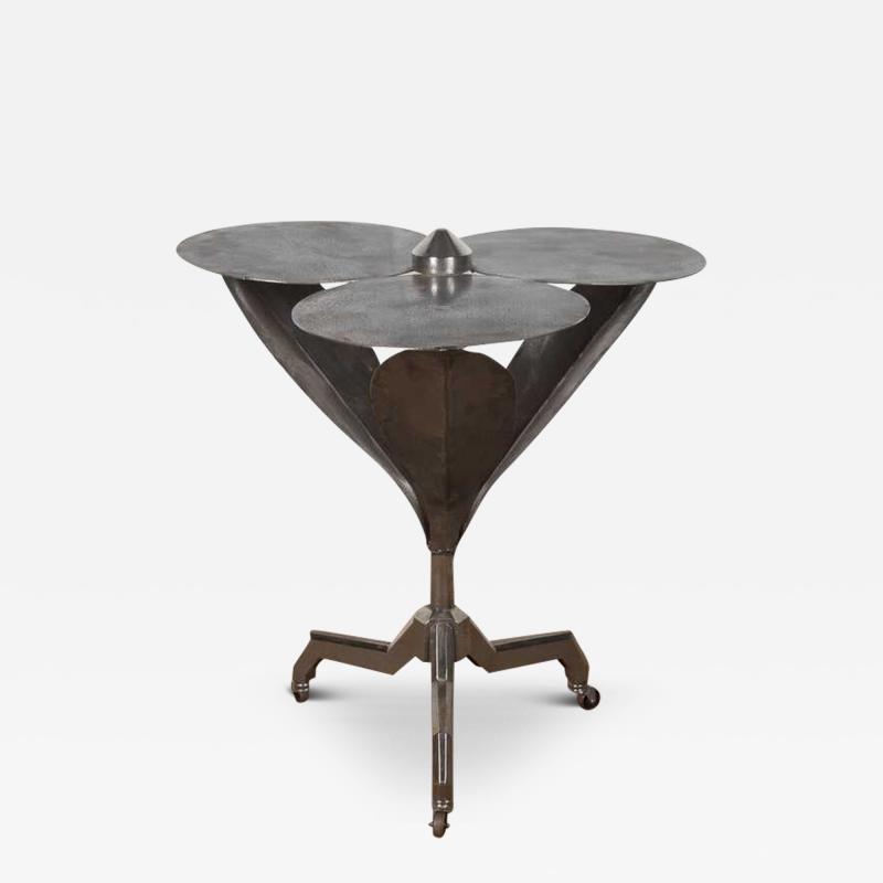 20th Century Art Deco Polished Steel Flower Table