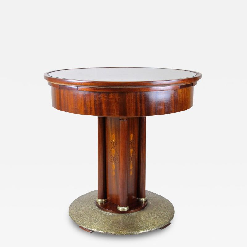 20th Century Art Nouveau Gaming Table Coffee Table Brass Base AT circa 1910