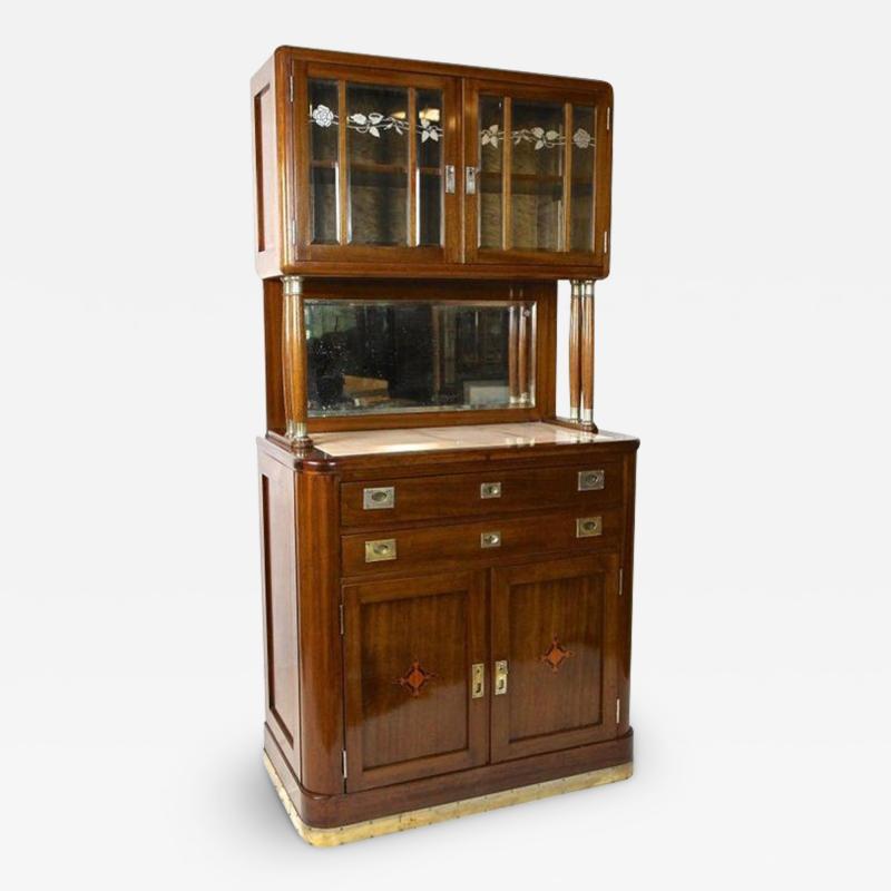 20th Century Art Nouveau Mahogany Buffet Cabinet by H B ck Austria ca 1910