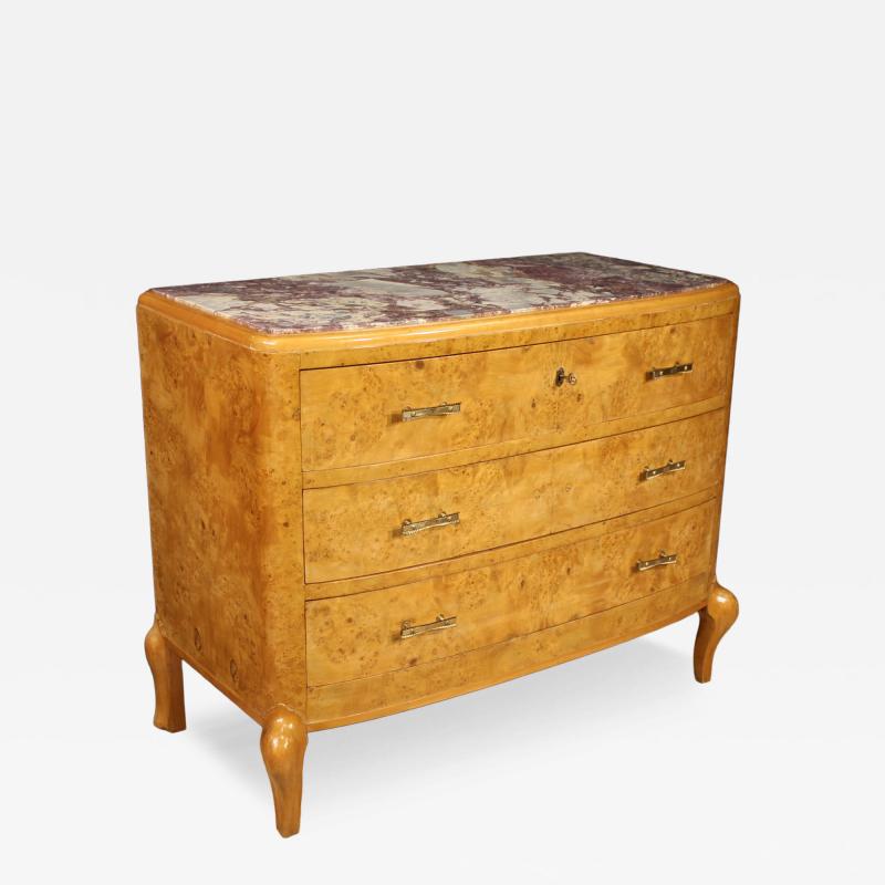 20th Century Birch Wood Dresser with Marble Top