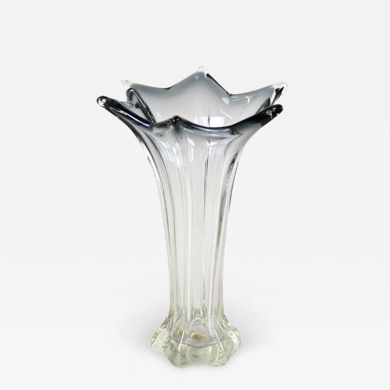 20th Century Clear Murano Glass Vase Vetro Artistico Veneziano Italy ca 1970