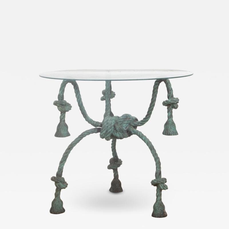 20th Century French Bronze Rope Tasselled Table