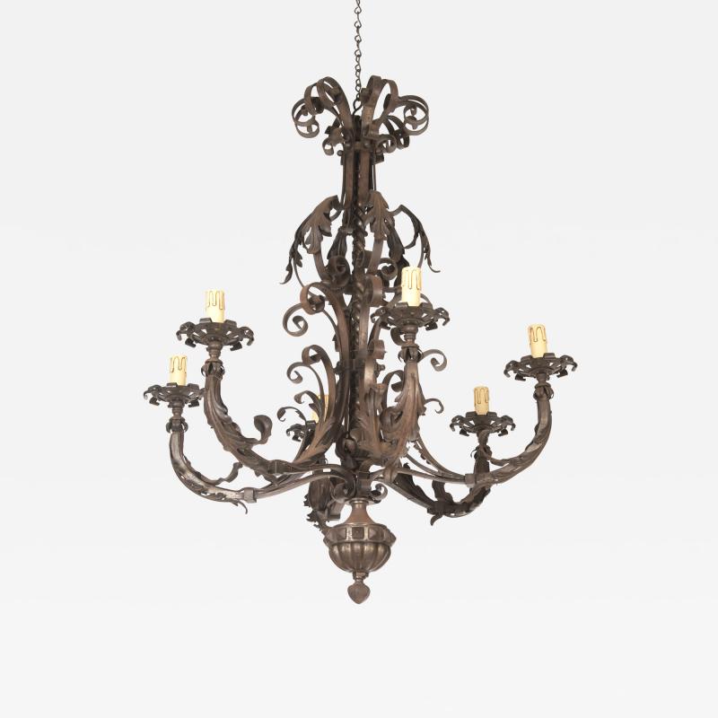20th Century French Iron Chandelier