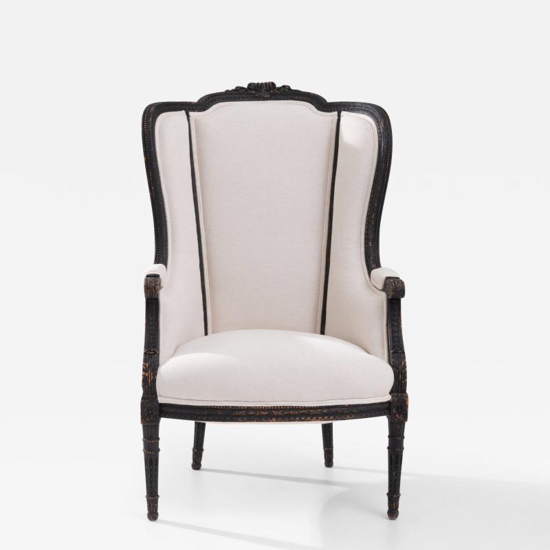 20th Century French Wooden Upholstered Armchair