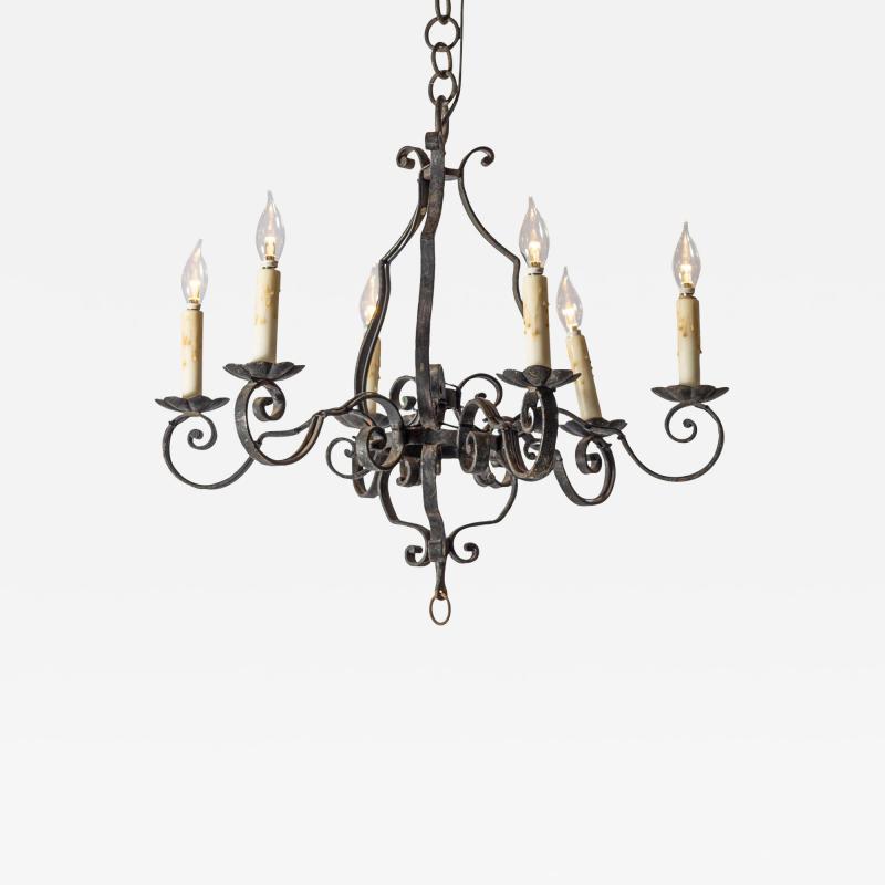 20th Century French Wrought Iron Chandeliers