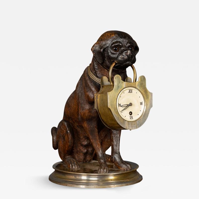 20th Century German Black Forest Dog Clock Holder c 1900