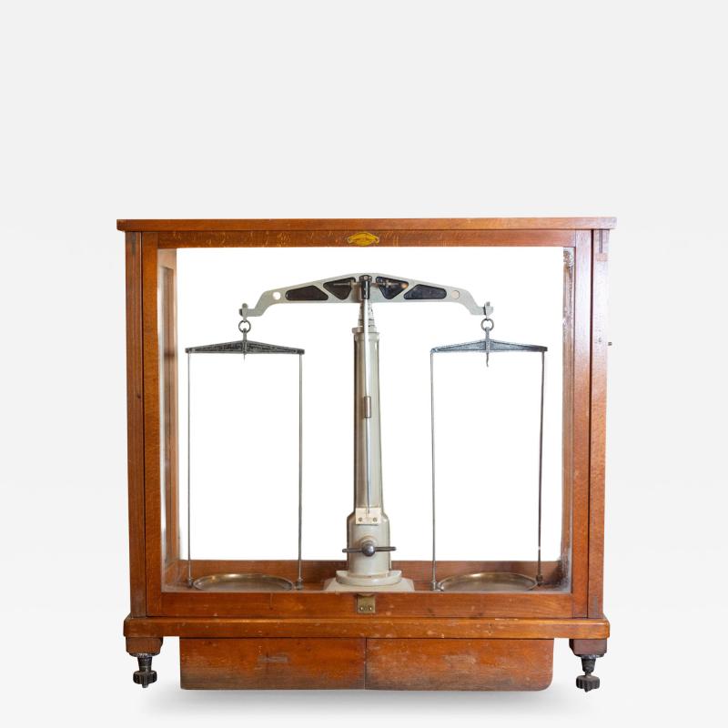 20th Century German Glass Case Scale