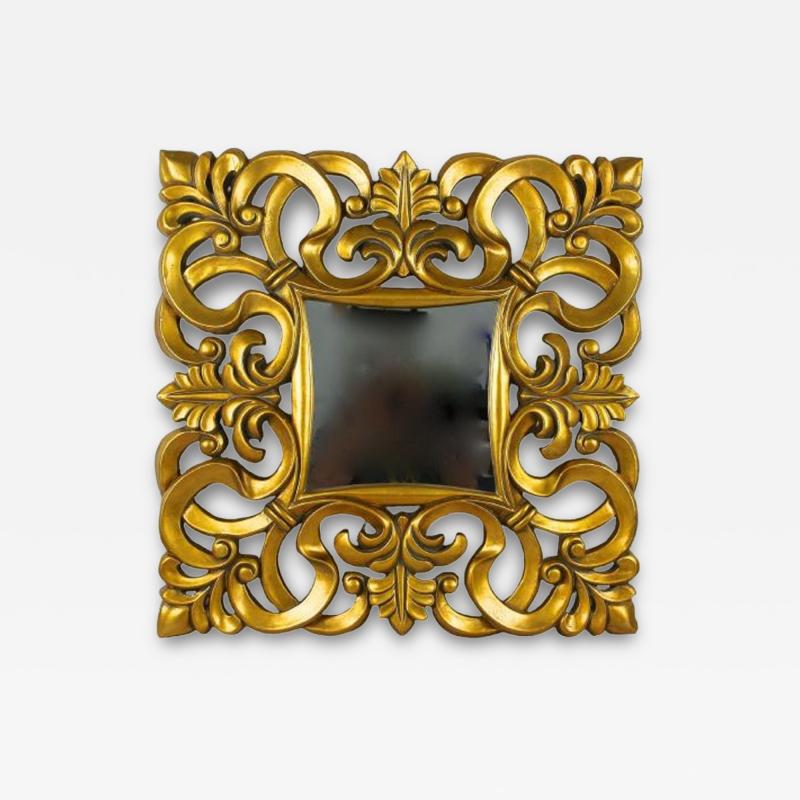 20th Century Gilt Florentine Wall Mirror Foam Lacquered Italy ca 1970