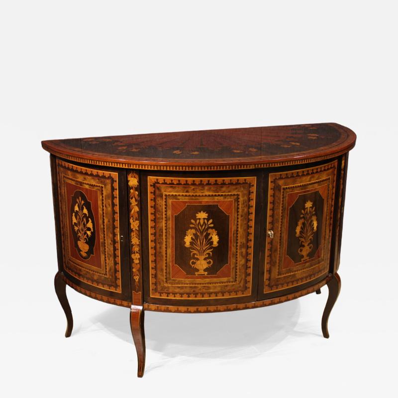 20th Century Inlaid Half Moon Sideboard