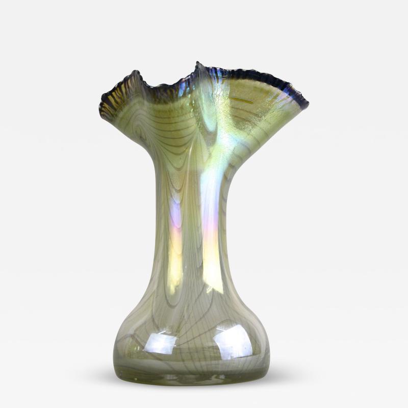 20th Century Iridescent Glass Vase by E Eisch Signed Germany 1982