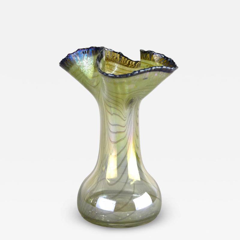 20th Century Iridescent Glass Vase by E Eisch Signed Germany 1982