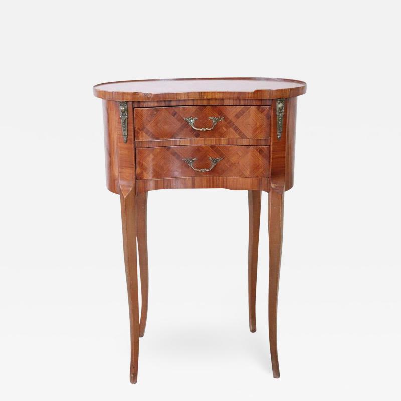 20th Century Italian Louis XV Style Inlay Wood Side Table or Nightstand