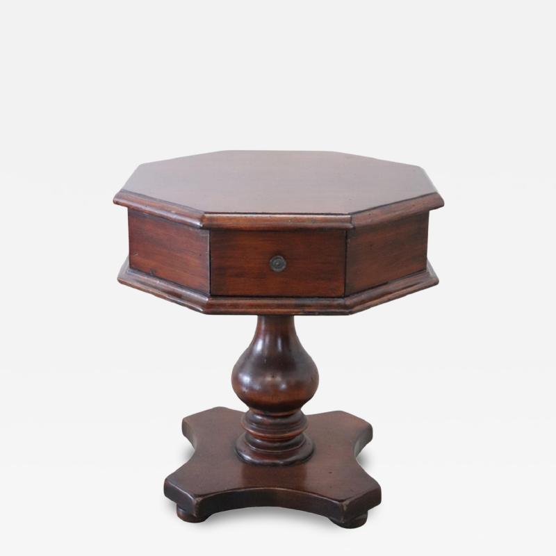 20th Century Italian Low Octagonal Side Table in Walnut