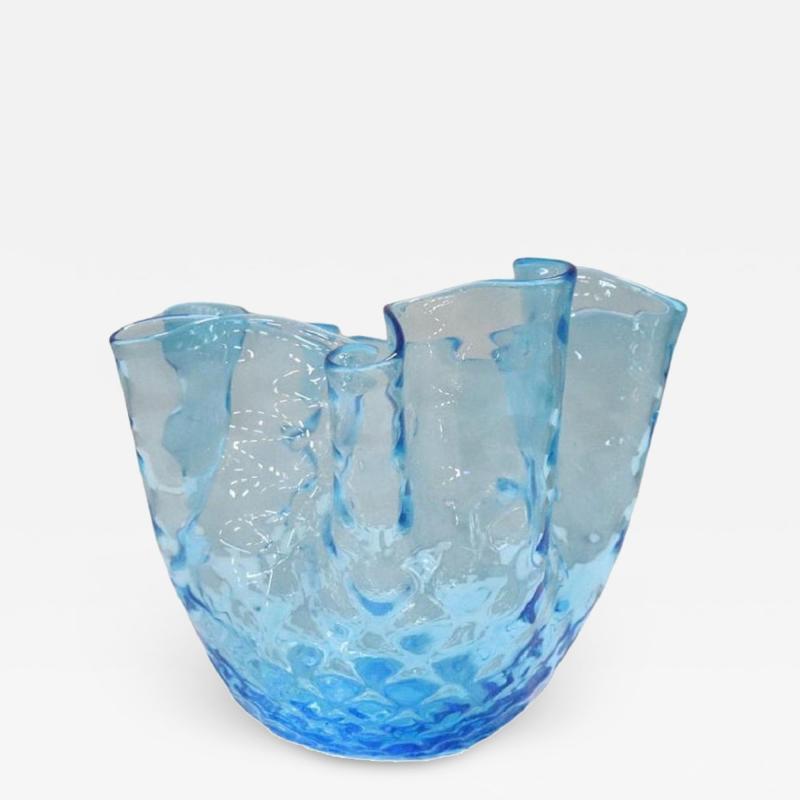 20th Century Italian Murano Artistic Glass Vase 1950s Handkerchief Model