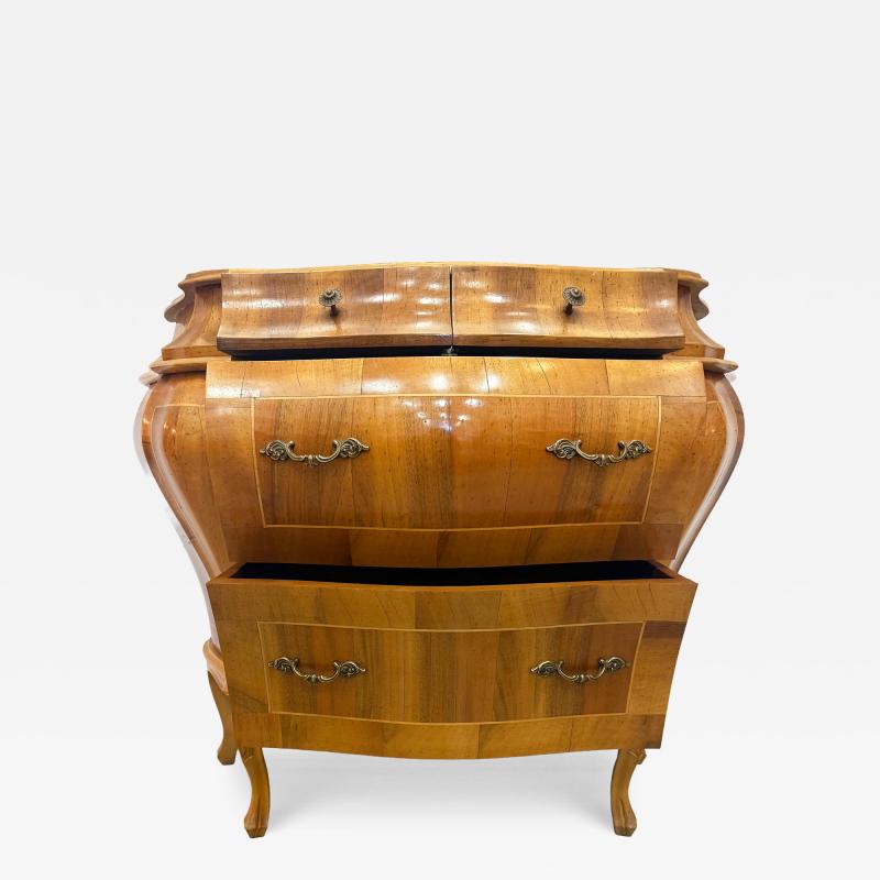 20th Century Italian Olivewood Bombe Commode Chest