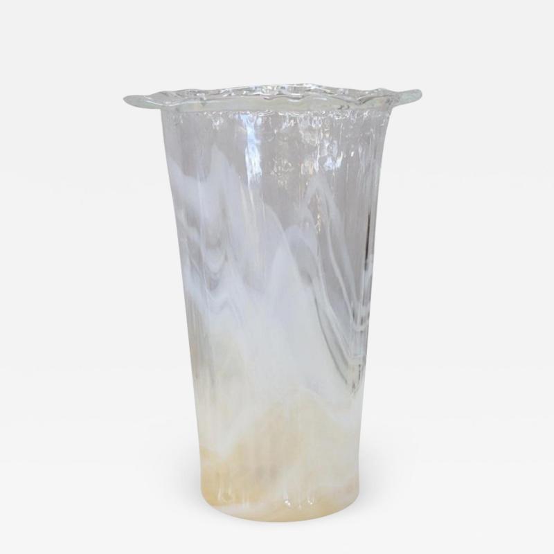 20th Century Italian Vintage Murano Art Glass Large Vase Signed