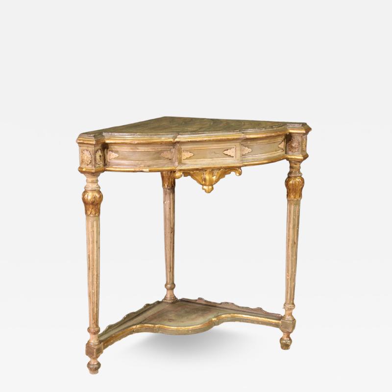 20th Century Italian lacquered corner cabinet in Louis XVI style