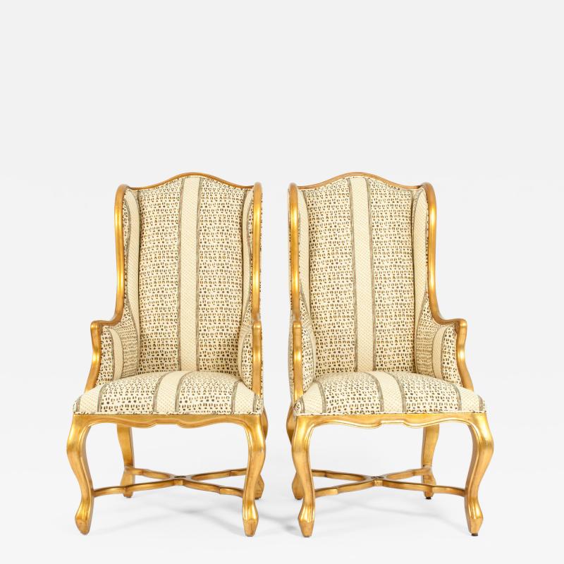 20th Century Pair of Giltwood Frame Bergeres Chairs Side Armchairs