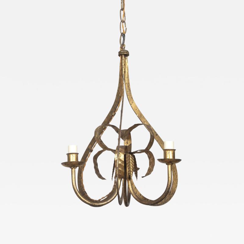 20th Century Spanish Gilt Metal Chandelier