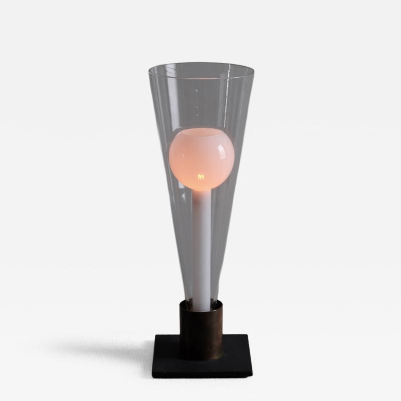 20th century glass and bronze lamp Italy
