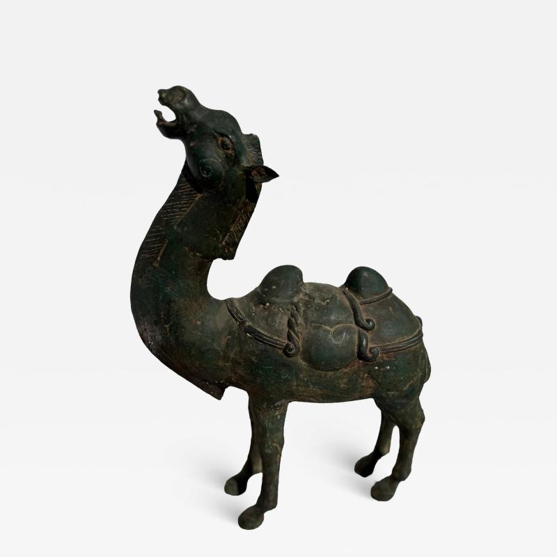21 Vintage Patinated Bronze Camel Sculpture