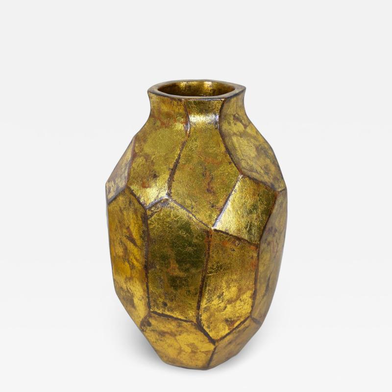 21st Century Gilt Contemporary Floor Vase Organic Modern Style New Italy