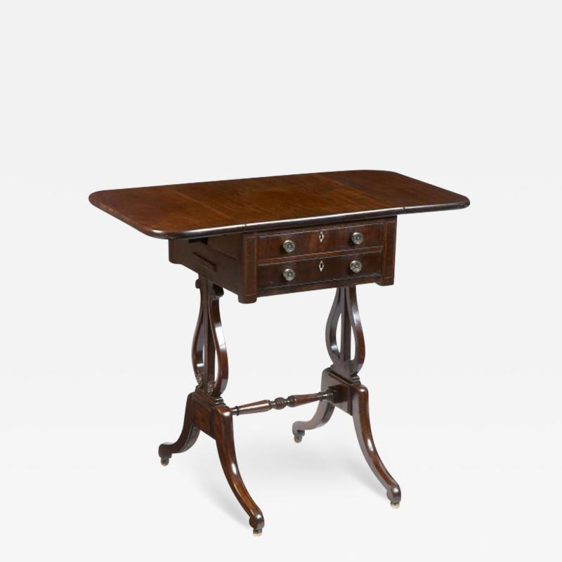 2517 19th Century Mahogany Drop Leaf End Table