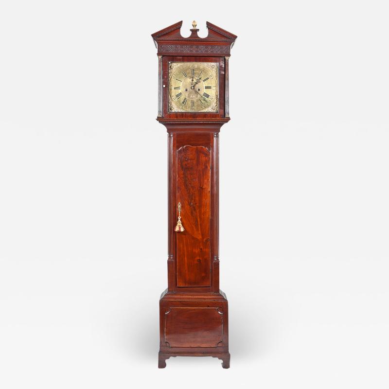 2640 Irish George III Mahogany and Brass Long Case Clock