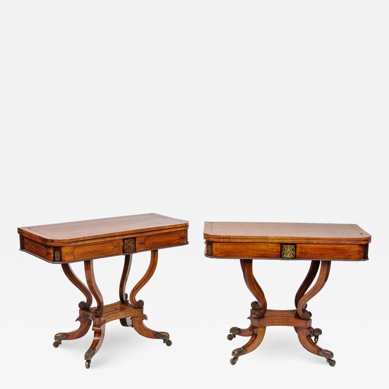 2683 Pair of Early 19th Century Regency Card Tables