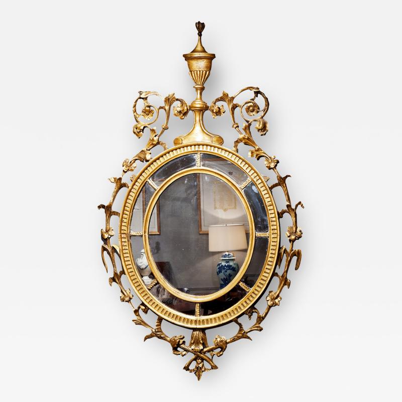 2803 18th Century Adam Style Gilt Oval Mirror
