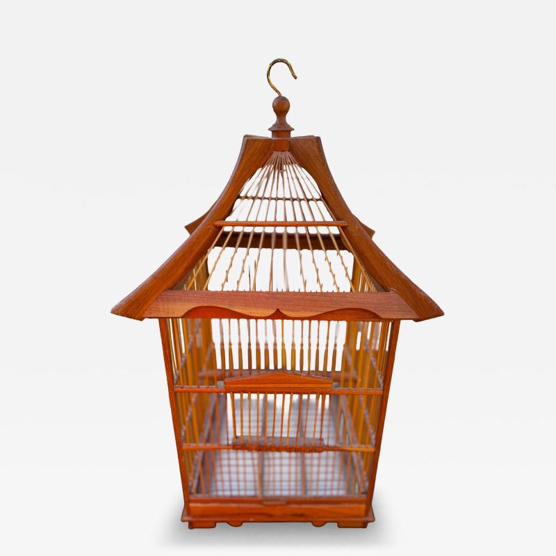 29 Malaysian Export Style Wood Hanging Birdcage