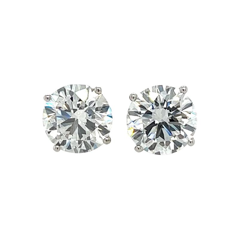 3 51 CTTW Round Lab Grown Diamond Stud Earrings in 4 Prong Martini Setting