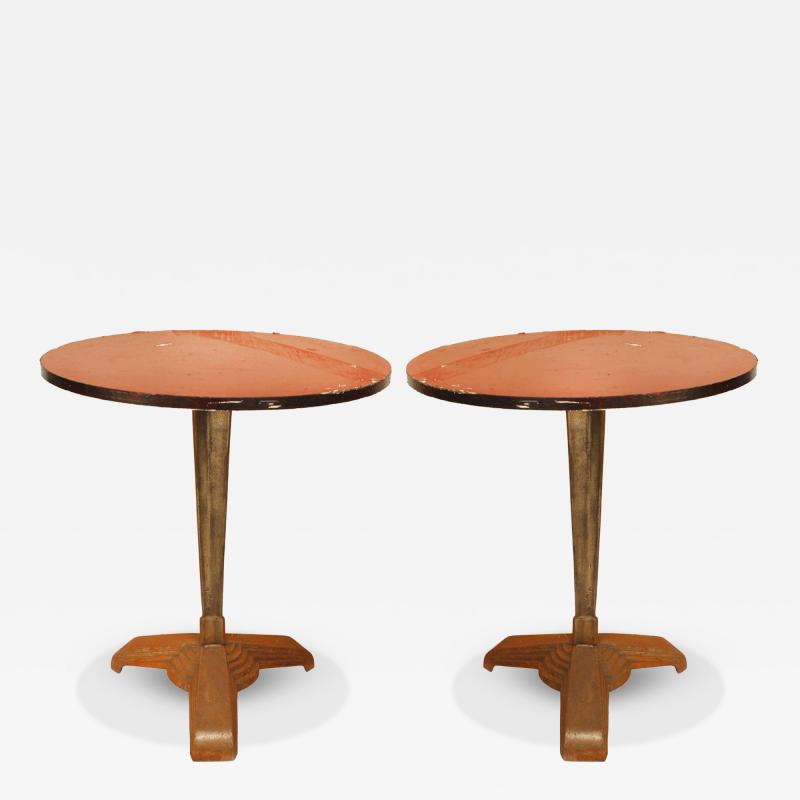 3 Outdoor Art Deco Style Chrome Caf Table