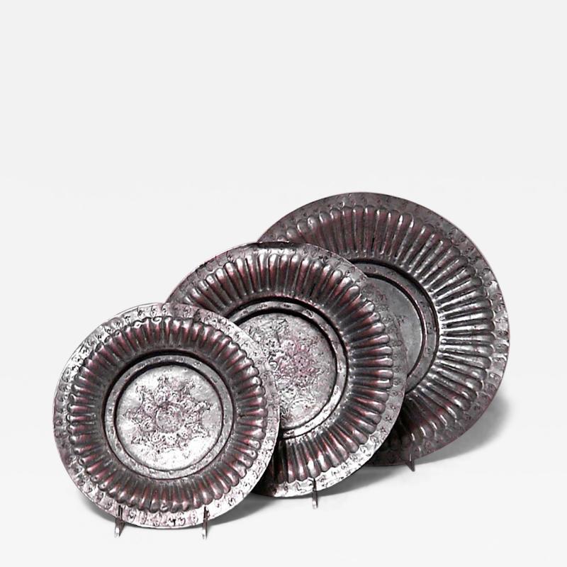 3 Piece Moorish Style Copper Tray Set