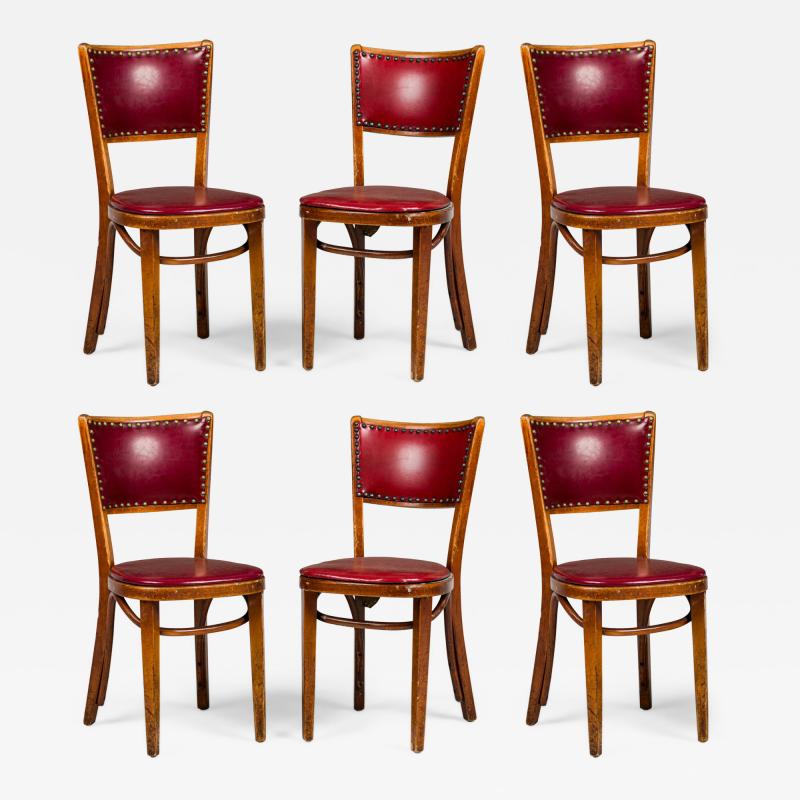 30 Italian Mid Century Red Vinyl Dining Side Chairs