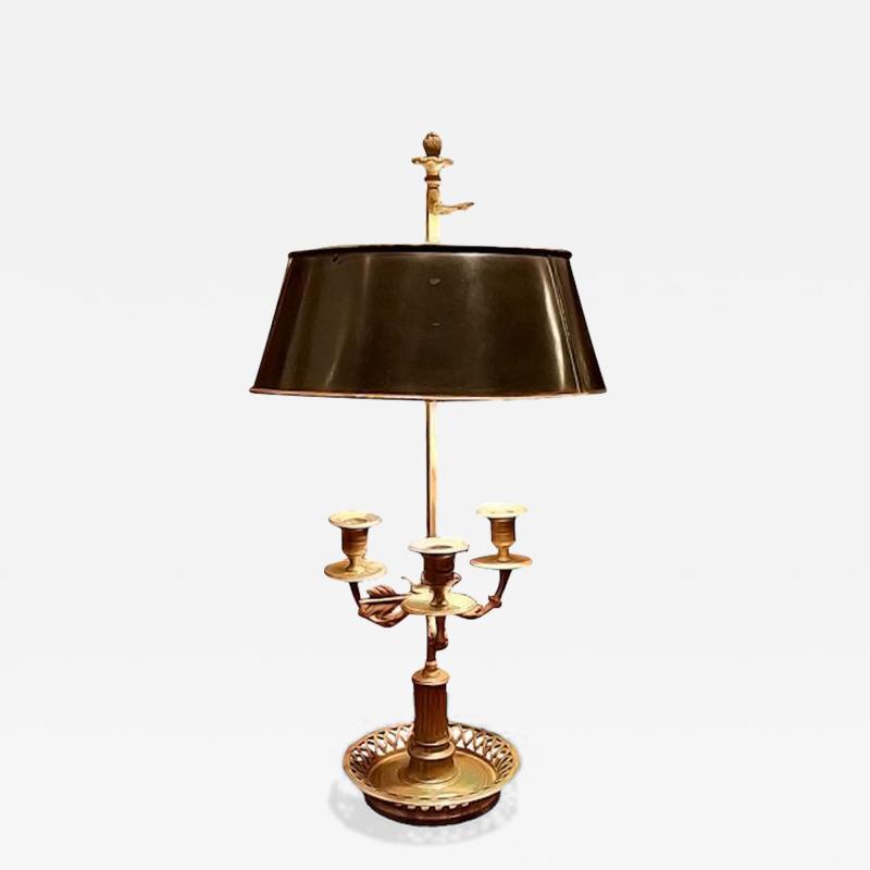 3004 French Bouillotte Lamp with Black Tole Shade Electrified