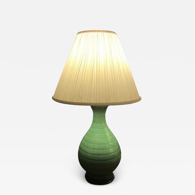 3029 Chinese Longquan Celadon Pear Vase Wired as a Lamp