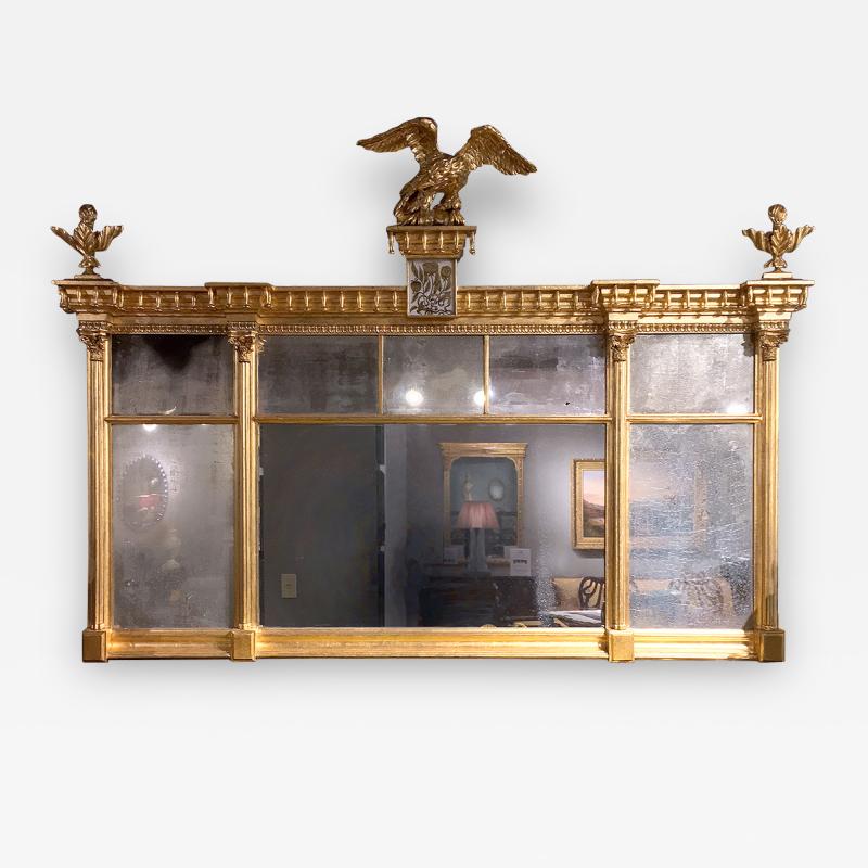 3068 Early 19th Century American Federal Gilt Overmantel Mirror