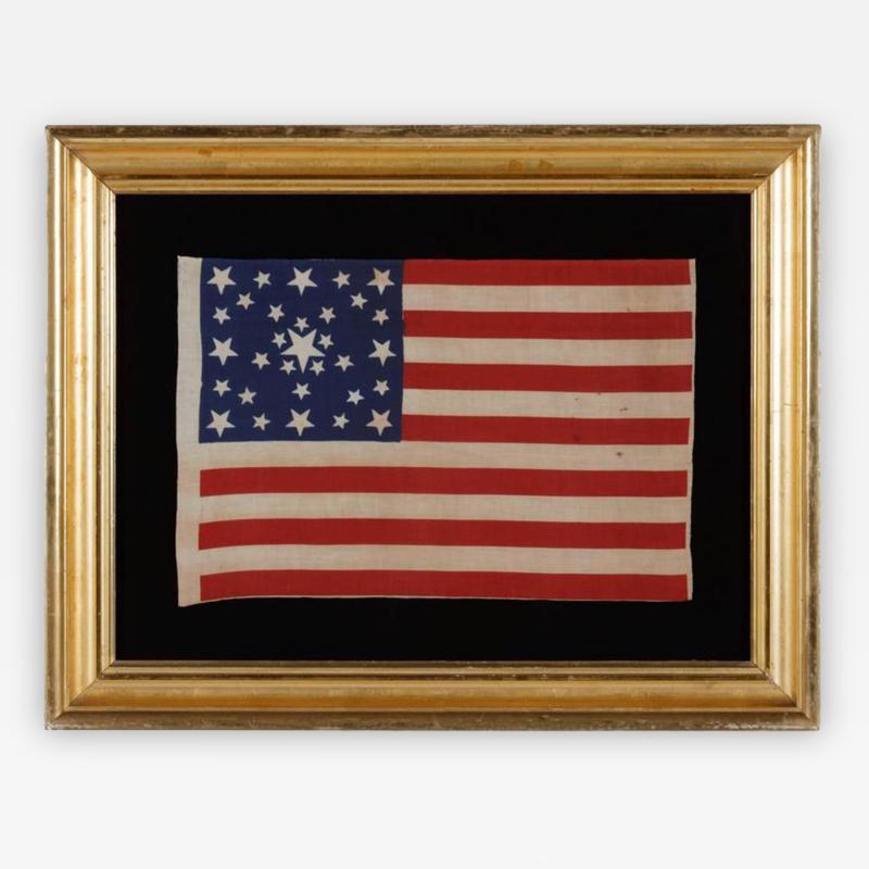 31 Star Flag with Stars in a Starburst or Great Star In A square Pattern