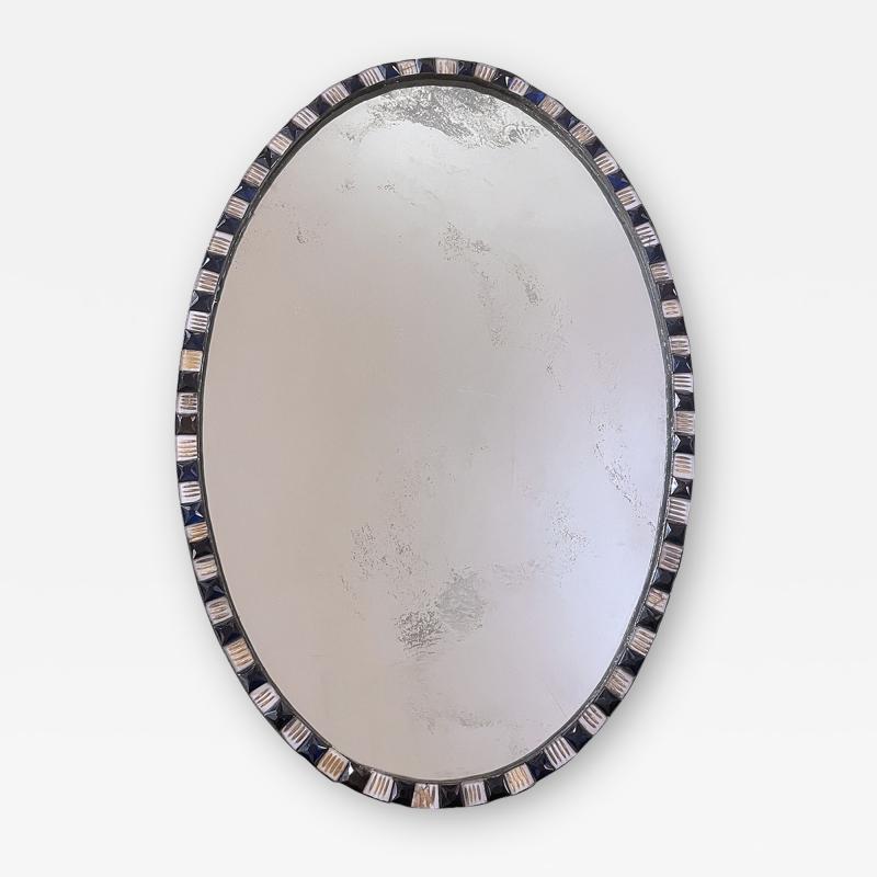 3228 18th Century Irish Waterford Blue and White Mirror with Applied Gilding