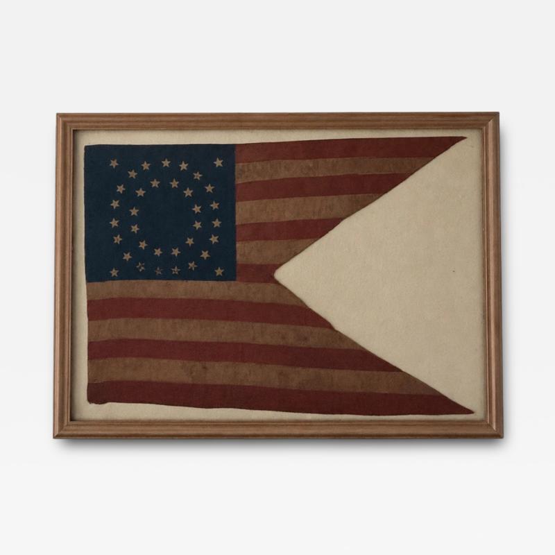 35 STAR CIVIL WAR GUIDON United States 1863 1865 West Virginia Silk