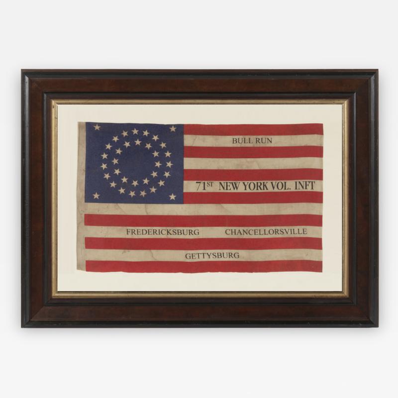 35 Stars in a Double Wreath Pattern on a Civil War Veterans Flag