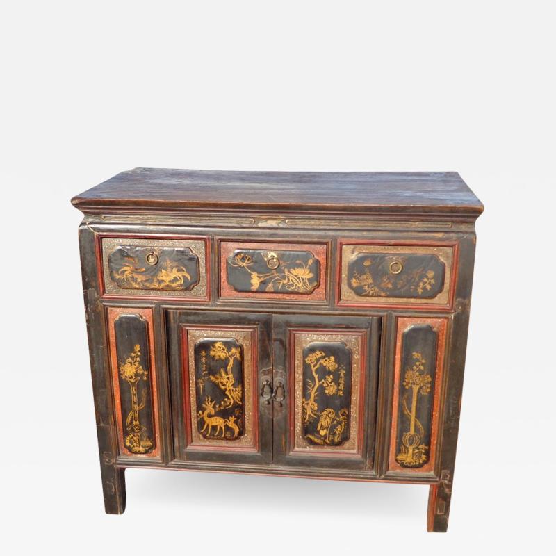 38 5 Antique Qing Dynasty Paneled Chinese Cabinet